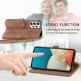thumbnail image 6 of Feishell Case For Samsung Galaxy A23 5G, Embossed Card Slots Retro Leather Wallet Shockproof Flip Cover with Hand Strap Card Slots Zipper Pocket Kickstand Handbag Magnetic Closure, Brown, 6 of 8