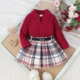 thumbnail image 6 of JAJAHO Toddler And Kids Girls Skirts Set Fall Outfit Long Sleeve Ribbed Top And Plaid Skirt 2 Piece Sets 1-5Y, 6 of 9