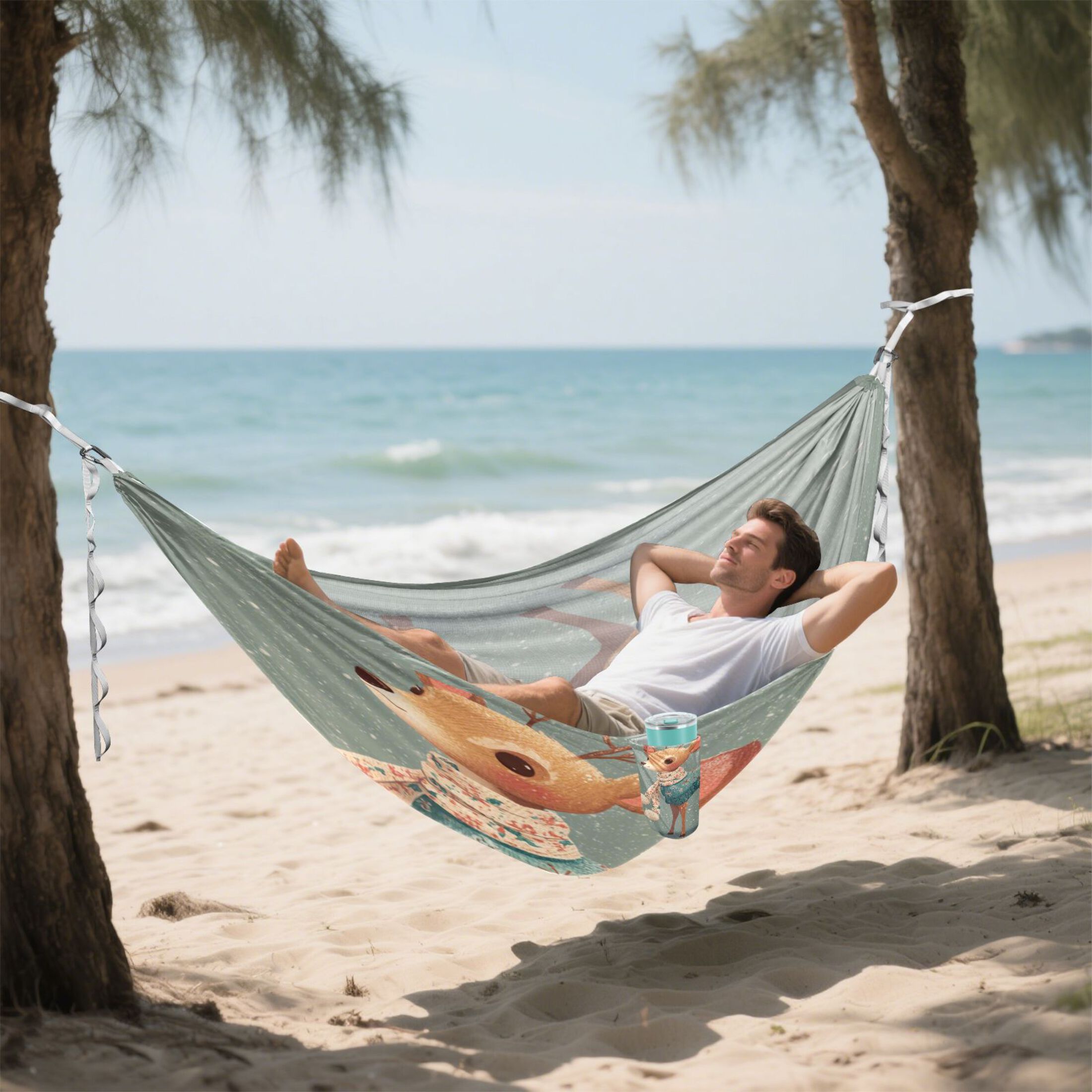 Hammock Camping Hammock Nylon Portable Hammock Travel Camping Hammock Cute Christmas Deer