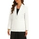 thumbnail image 4 of Blazers Casual INSPIRE CHIC para Mujer con Manga Larga, Solapa, Abierto Frontal, Botones y Bolsillos, Chaquetas de Trabajo XL Blanca, 4 of 6
