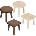 thumbnail image 4 of Taburete cuadrado de madera para uso exterior, acabado redondo Noyer, reposapiés infantil desmontable, 4 of 5