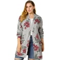 thumbnail image 2 of Cárdigan De Punto Floral Ligero Agnes Orinda Frente Abierto TalGrande PaMujer Gris XXL, 2 of 6