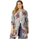 thumbnail image 2 of Cárdigan de punto floral Agnes Orinda Frente Abierto 4XL Gris, 2 of 6