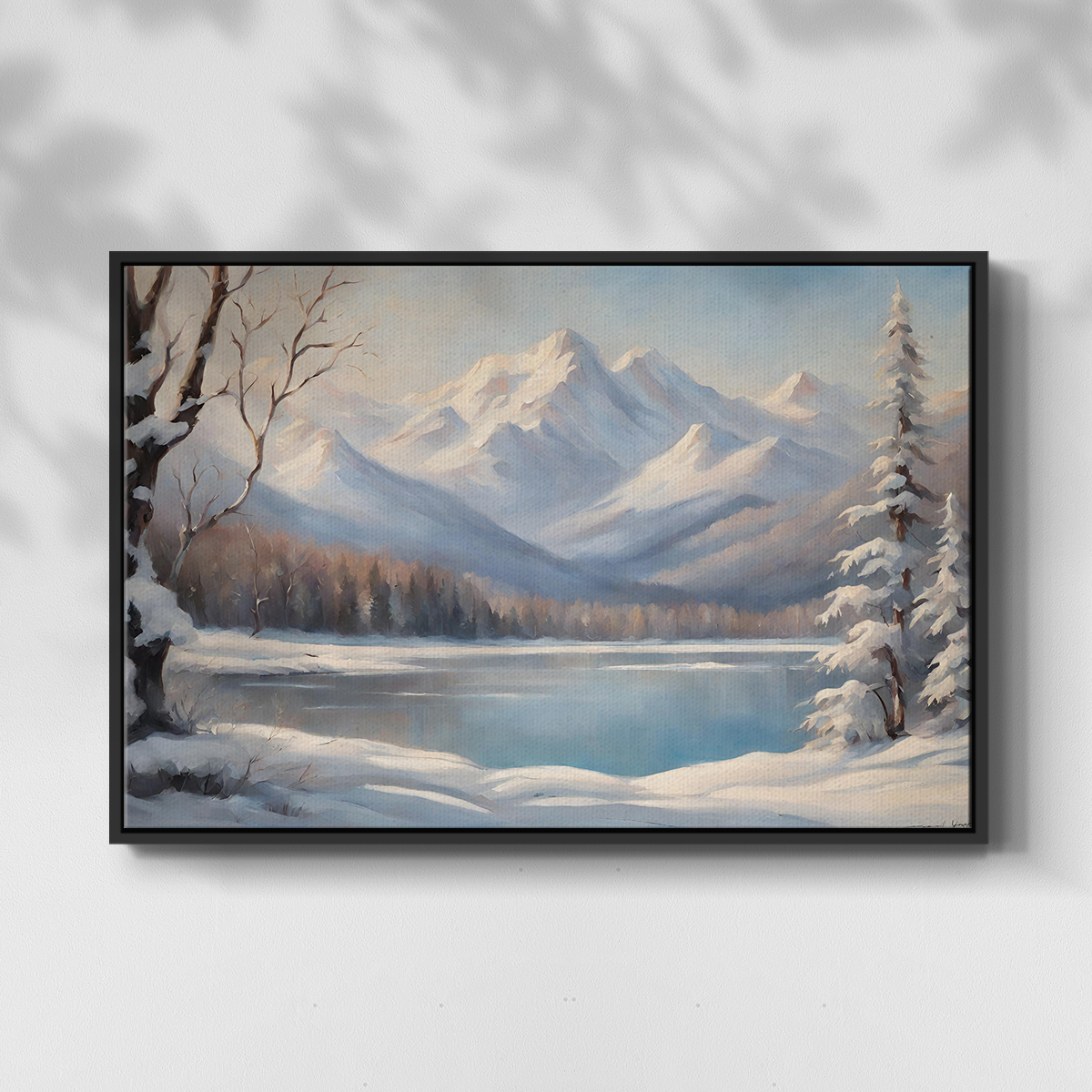 Vintage Landscape-CCV By Wexford Home Framed in Black Wood Gallery Wrapped Canvas 17 in. x 25 in.