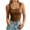 Brown, variant on Womens Ribbed Square Neck Tank Tops,Build in Bra Sleeveless Slim Fit Basic Solid Color Summer Cami Shirts Beige S