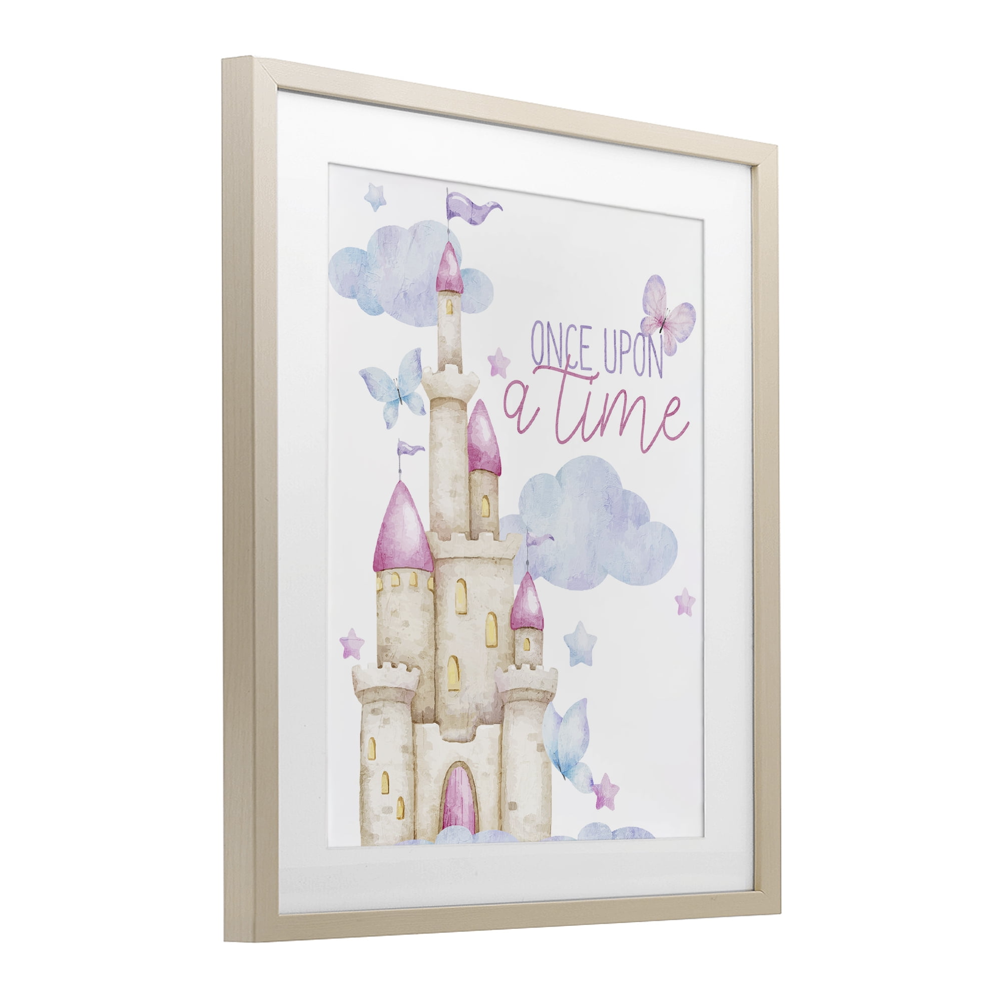 Once Upon A Time Castle Birch Framed Print Under Glass, design by Kim Allen