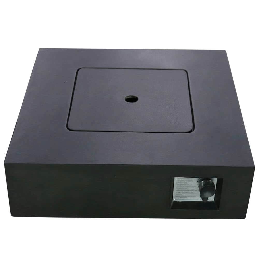 Spaco Fiber Reinforced Concrete Propane Gas Fire Pit Table, Concrete Propane for Outdoor as Patio, Deck, Backyard, Black