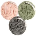 thumbnail image 1 of MainBasics Bath Shower Loofah Sponge Pouf Body Wash Scrubber (Set of 3), 1 of 10