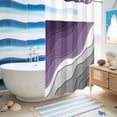 thumbnail image 5 of No Hook Shower Curtain, Purple Grey Ombre Shower Curtains for Bathroom with See Through Top Window, Modern Geometric Abstract Aesthetics Cream Waterproof & Washable Bath Curtain Narrow 54"x78", 5 of 9