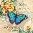 thumbnail image 4 of Gango Home Decor Butterflies & Flowers Inspirational Quotes Wall Art; Four Beige 12x12in Art Prints in Brown Frames, 4 of 8