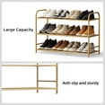 thumbnail image 4 of KSSKSS 3-Tier Metal Shoe Rack, Sturdy Mesh Shoe Storage Organizer with Adjustable Feet,for Front Door Entrance, Closet, Garage, Dorm, Gold, 4 of 8