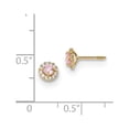 thumbnail image 2 of 14K Yellow Gold Earring Cluster Round Women'S Cubic Zirconia CZ Clear Pink 5.35 mm, 2 of 2