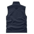 thumbnail image 3 of CharmCyan Men's Full Zip Lightweight Stand Collar Vest with Multiple Zippered Pockets for Layering and Everyday Casual Wear Dark Blue L, 3 of 4
