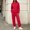 Red, variant on Women's Sweatsuits with Pockets and Hoodies Plus Size Drawstring Hoodie Elastic Waist Sweatpants Set
