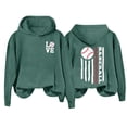 thumbnail image 1 of WZXFASHION Women's Letterprinted Baseball Long Sleeved Hoodie Spring Savings Clearance designer pullover sweater, 1 of 4