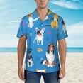 thumbnail image 2 of Wukai Cute Dogs Men's Hawaiian Shirt Short Sleeve Casual Button Down Summer Beach Aloha Shirt Tropical Print Holiday Party, 2 of 8