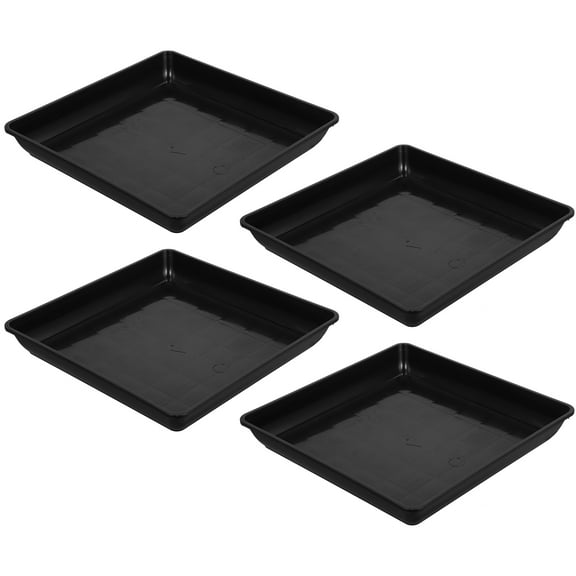 4 Pcs Plant Pot Tray Flower Base Plants Drainage Saucers for Indoors Planter Chassis Pad Square Pp
