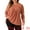 Orange, variant on DARING DIVA Women's Plus Long Sleeve Pleated Crew Neck Blouse 1X Orange