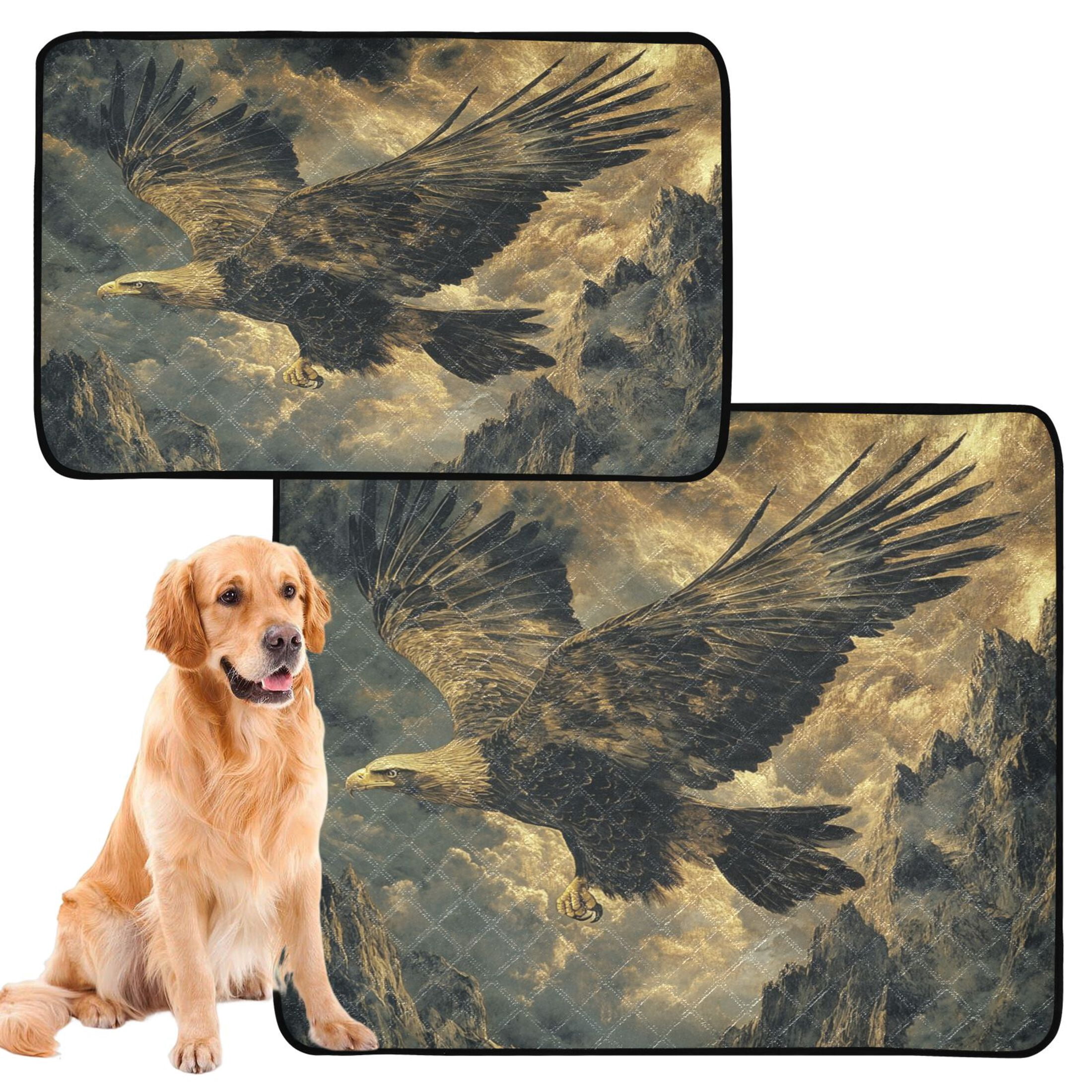 Qxltty Golden Eagle Cat litter Pads Pet Set of 3 Diaper Mats Center Anti-leakage Layer Absorbent Soft and Comfortable