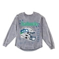 thumbnail image 6 of Women's Gameday Couture Gray Seattle Seahawks Starbound Oversized Snow Wash Long Sleeve T-Shirt, 6 of 6