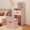 Pink, variant on Leumius 3-in-1 Vanity Desk with Lights & Mirror,Small Makeup Vanity Set with 3 Lighting Modes & Hidden Storage Stool,Multifunctional Dressing Table Set for Small Space,Bedroom,Pink