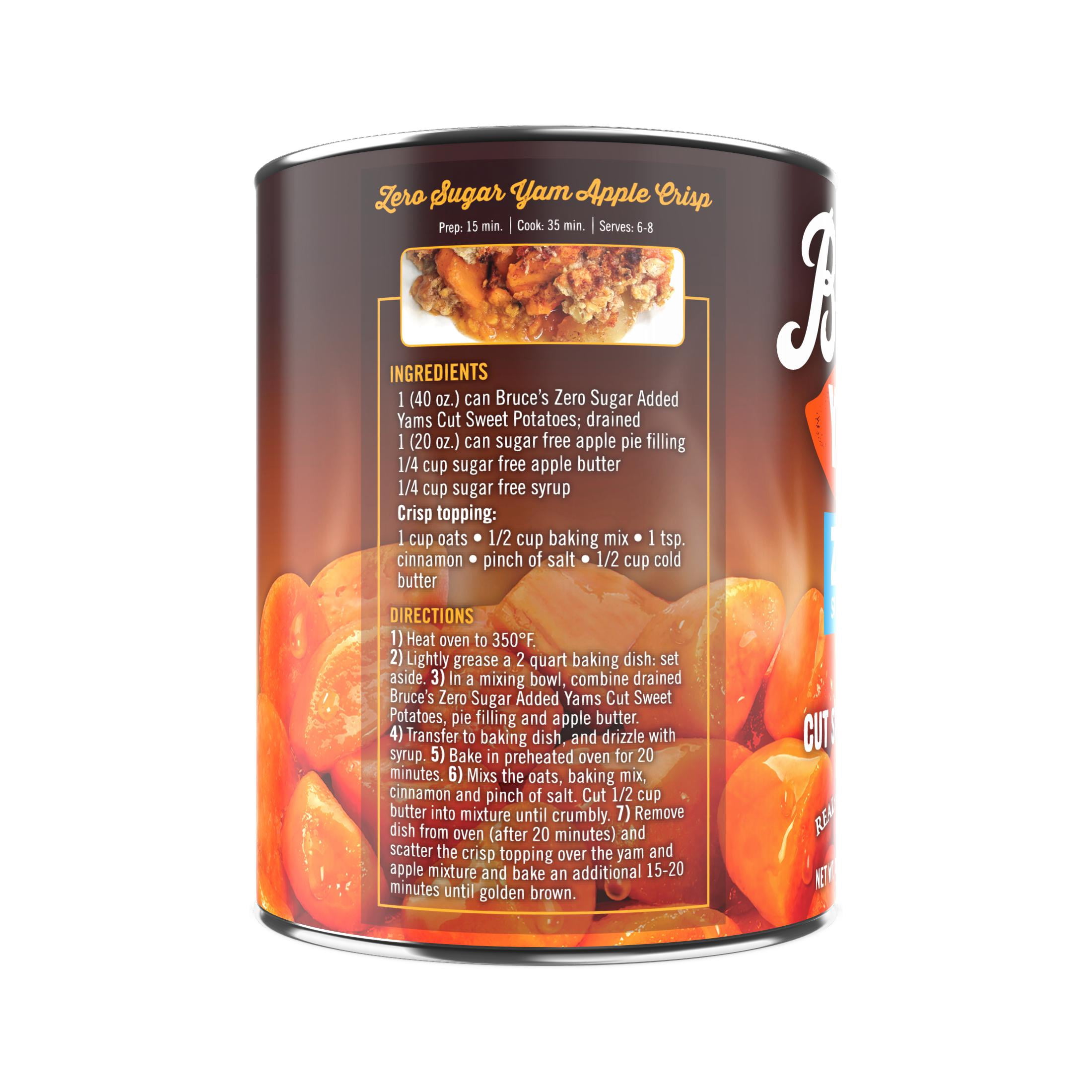 (4 pack) Bruce's Canned Yams Cut Sweet Potatoes in Splenda, 40 oz