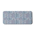 thumbnail image 1 of Japanese Computer Mouse Pad, Geometric Chevron Repeating Pattern in Watercolor Style Abstract Artwork, Rectangle Non-Slip Rubber Mousepad X-Large, 35" x 15", Pale Blue Orange, by Ambesonne, 1 of 2