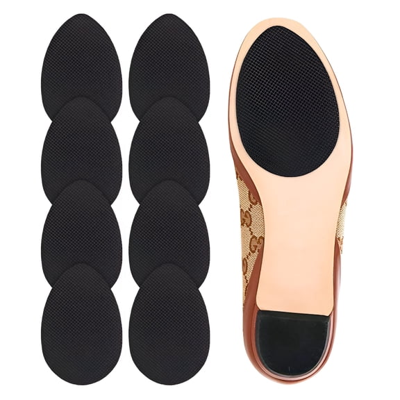 TELOLY Shoe Grips on Bottom of Shoes, Non Slip Shoe Pads, Shoe Sole Protector, Shoe Traction Pads, Anti Slip Shoe Grip for High Heels (4 Pairs, 8PCS, Black)