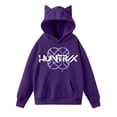 thumbnail image 1 of pop Huntrix Print Cat Ears Hoodie with De-mon Sweatshirt Huntrix Trendy Pullover All-over Print Fashion Casual Long Sleeve Sweatshirt Pullover Casual Streetwear XL, 1 of 4
