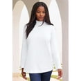 thumbnail image 4 of Roaman's Women's Plus Size Long Sleeve Mockneck Ultimate Tee, 4 of 6
