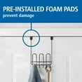thumbnail image 4 of Mainstays Over-the-Door 3-Hook Rack, No Drilling, Black, 4 of 8