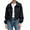 Black, variant on Spring Fall Women Long Sleeve Turn-down Collar Casual Zipper Jacket Loose Anorak Crop Coat with Pocket