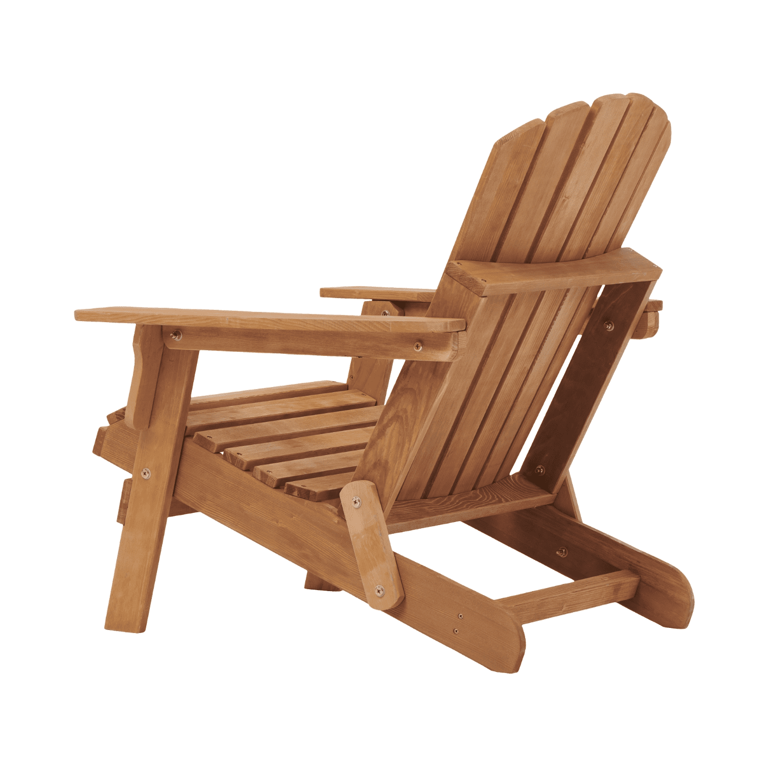 Tcbosik Folding Adirondack Chair, Wooden Lounge Chair for Backyard, Lawn, Porch, Patio, 330 lbs Capacity, Light Brown