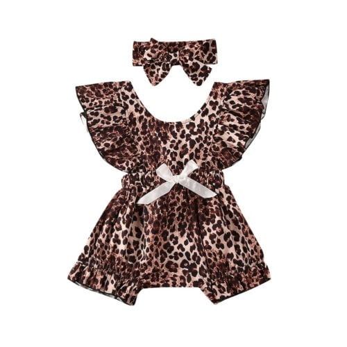 baby girl leopard print romper