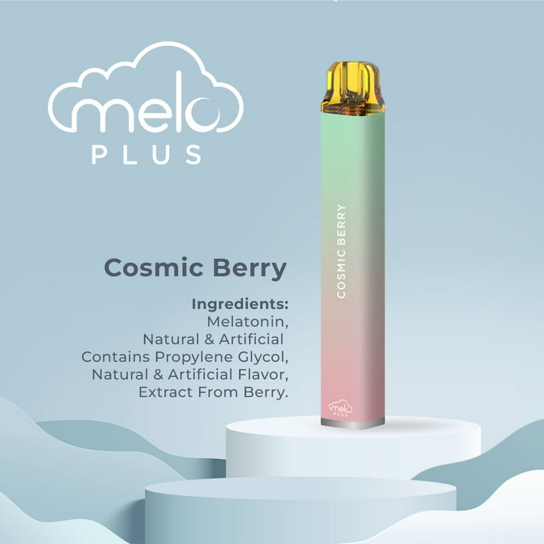 MELO Plus Melatonin Diffuser, Cosmic Berry, 800 Puffs, Vegan Aromatherapy