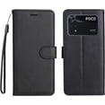 thumbnail image 2 of Retro Solid Color Wallet Case for Xiaomi Poco X4 Pro 5G, Business Fashion PU Leather w/Kickstand with Card Holder Flip Phone Cover for Xiaomi Poco X4 Pro 5G CS Black, 2 of 14