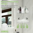 thumbnail image 6 of Corner Shower Caddy with Suction Cups, Wall Mounted Shower Organizer Plastic Shower Rack for Small Bathrooms, Kitchen, Removable Drill-Free Heavy Duty Shower Shelf Shower Basket, 6 of 11