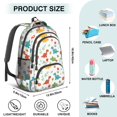 thumbnail image 5 of White Dinosaurs Flowers Plants Pattern Cute School Backpack Bag with Padded Back and Adjustable Shoulder Straps 16.9 X 12.6 X 5.9 Inches, 5 of 5