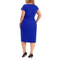 thumbnail image 3 of Agnes Orinda Women's Plus Size Office Dress 50s 60s Vintage Pencil Dress Bodycon Wear to Work Dresses 4X Royal Blue, 3 of 5