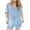 Blue, variant on Jalioing Womens Shorts Set Plus Size 2 Piece Outfits Casual Summer Short Sleeve Blouse Lounge Sets