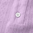 thumbnail image 7 of DDAPJ pyju Women Eyelet Crop Top Short Sleeve Business Casual Henley Shirt Dressy Work Blouses Purple XL, 7 of 7