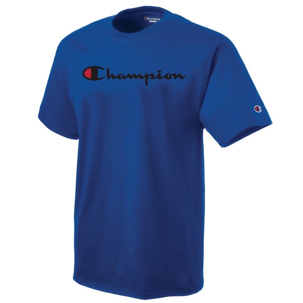 Champion Logo Graphic playera para hombre, azul, XX-Large Champion Camiseta gráfica