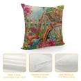 thumbnail image 4 of PHYHOO Pillow Covers Spring Summer Theme Flower Bicycle Birds Decorative  Linen Square Throw Waist Pillow Case Cushion Cover  White, 4 of 5