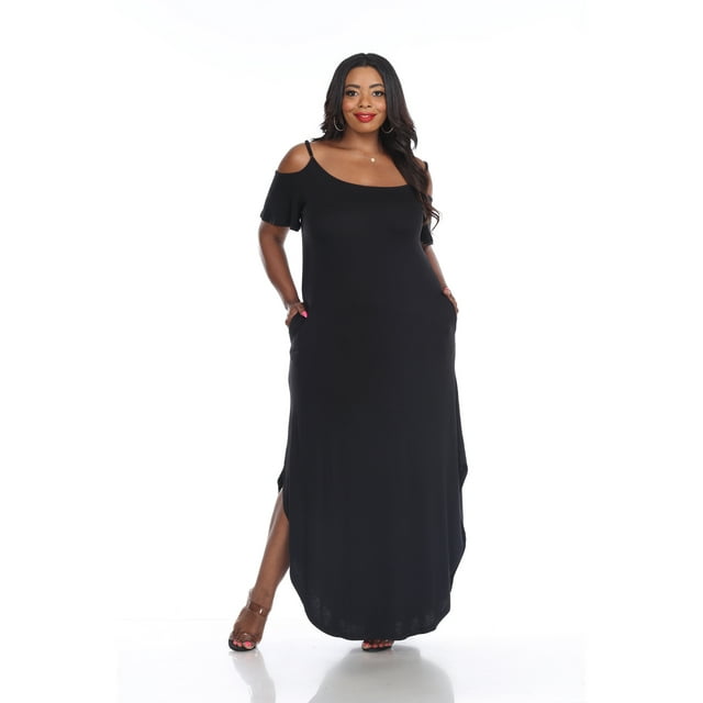 White Mark Robe Maxi à Épaules Dénudées pour Femmes
