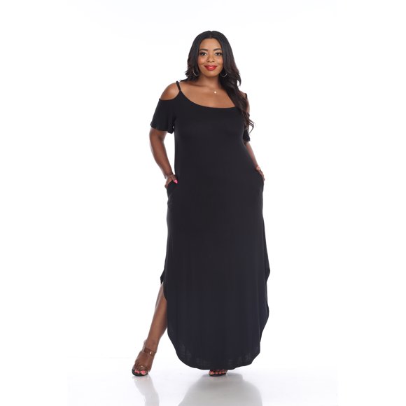 White Mark Women's Cold Shoulder Maxi Dress