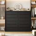 thumbnail image 3 of Homfa 7 Drawer Black Dresser, 51.3"H Wood Storage Cabinet with Upgraded Stable Base, Vertical Chest for Bedroom Living Room, 3 of 10