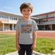 thumbnail image 5 of Tops de Manga Corta Linda con Impresión Gráfica para Niños Niños Y Niñas, Tela Suave Transpirable para la Temporada Escolar Y el Juego Informal, 5 of 9