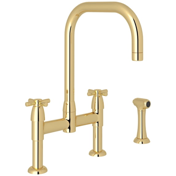 Perrin And Rowe U.4278X-2 Holborn 1.8 GPM Widespread Bridge Kitchen Faucet - Brass