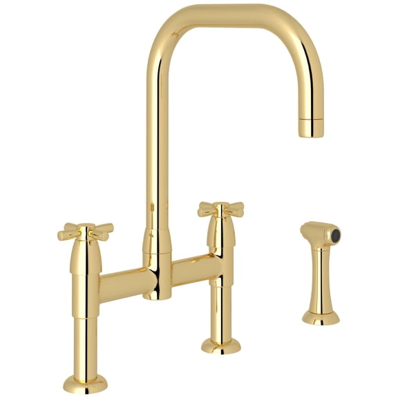 Perrin And Rowe U.4278X-2 Holborn 1.8 GPM Widespread Bridge Kitchen Faucet - Brass