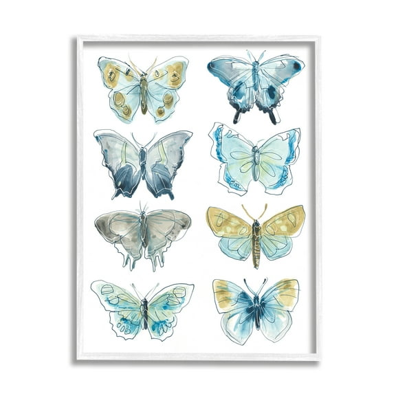 Stupell Industries Abstract Butterfly Wing Patterns Sketched Line Insects, 24 x 30, Design by June Erica Vess